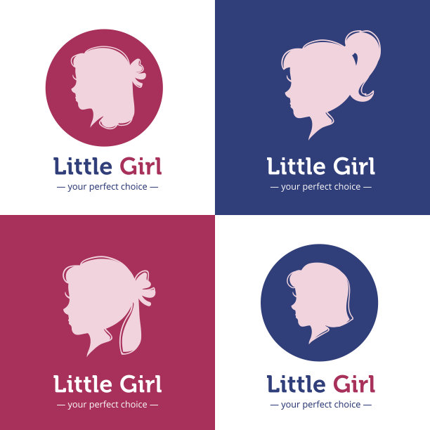 矢量集的女人头符号。图片下载