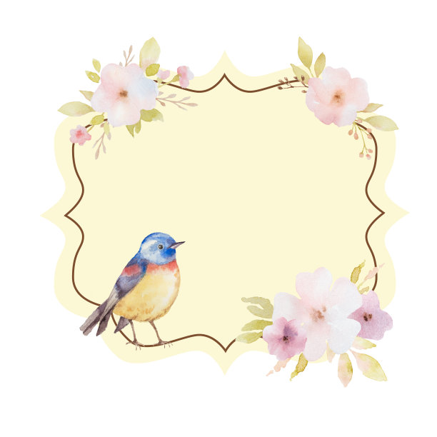 手绘水彩人物画框。图片下载