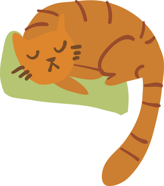 卡通睡觉超棒的猫吉祥物。图片下载