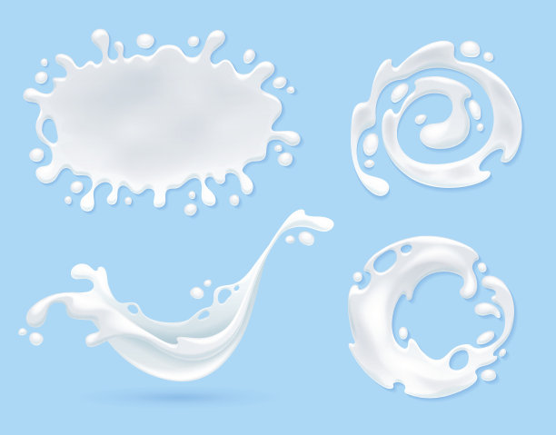 牛奶，酸奶或奶油污渍凝固。素材图片