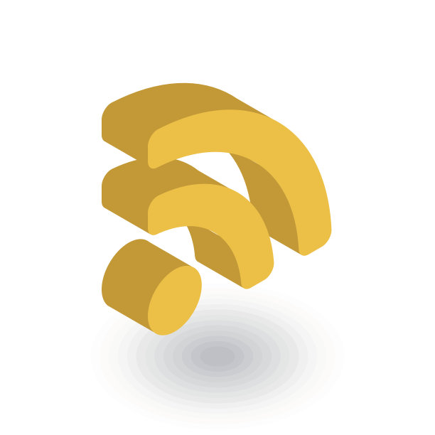 RSS新闻等距平面图标。三维向量素材图片