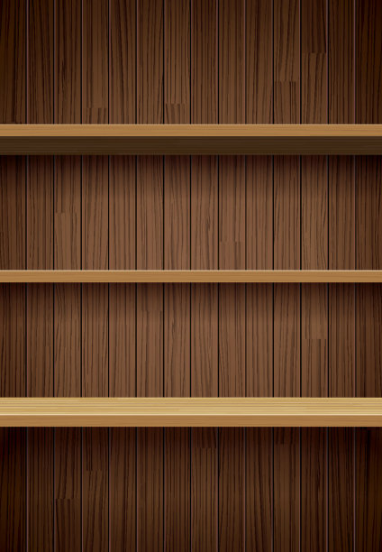 木制书架上的棕色木墙背景平面设计图片下载