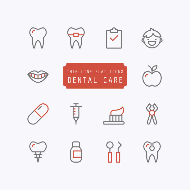 牙科护理细线时尚偶像。矢量图图片下载