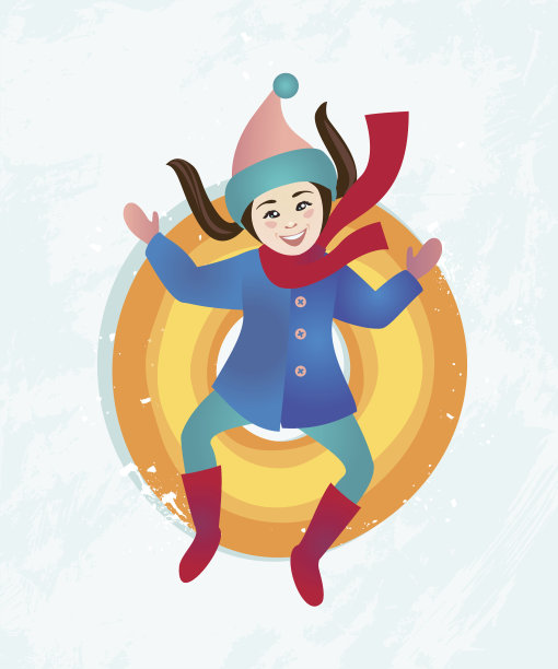 女孩骑着雪管图片下载