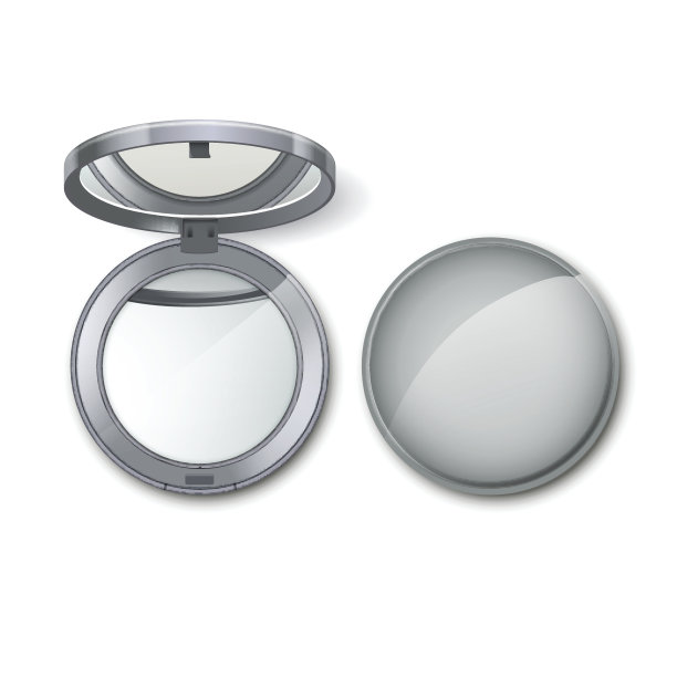 银色圆口袋化妆品化妆小镜子图片下载