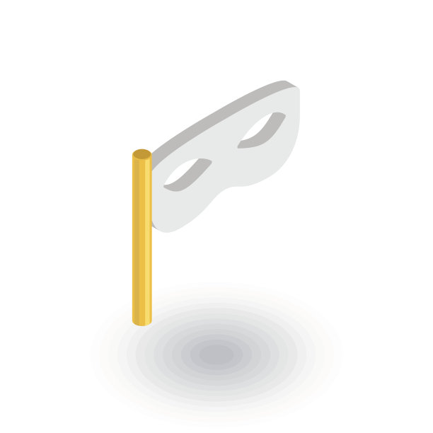 隐私，面具，假面舞会等距平面图标。三维向量图片下载