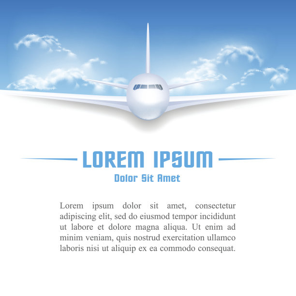 飞机在天空海报模板图片下载