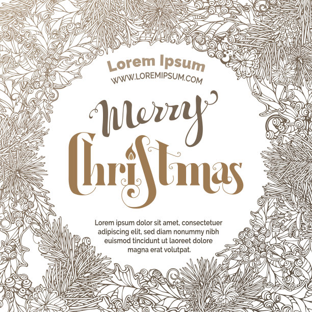 复古圣诞快乐的深褐色背景。图片下载