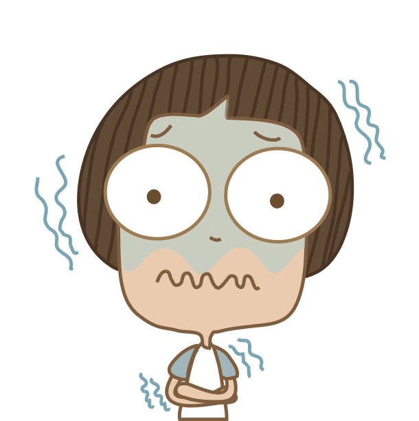 可爱的女孩冷，发烧在白色的背景。图片下载