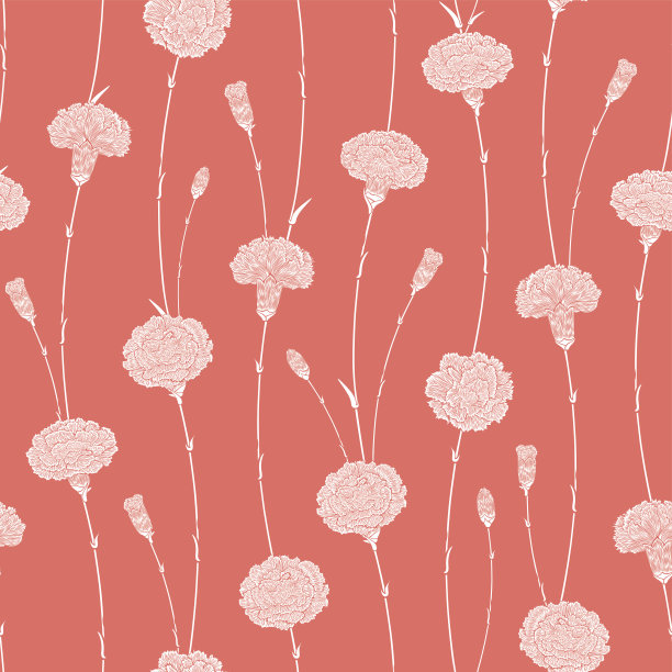 无缝图案的康乃馨素材图片