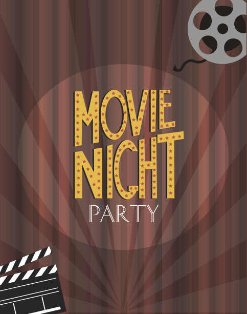 电影派对邀请卡图片下载