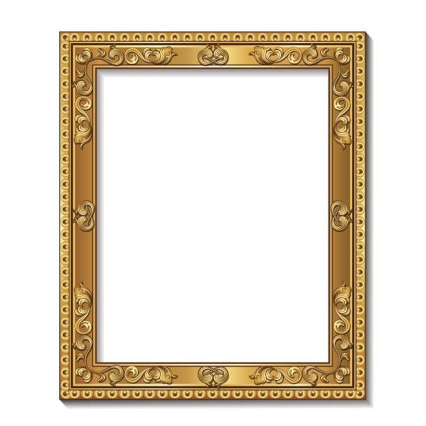 矩形框架金色与阴影图片下载