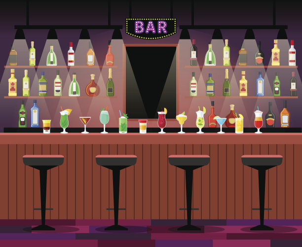 吧台提供酒精饮料图片下载