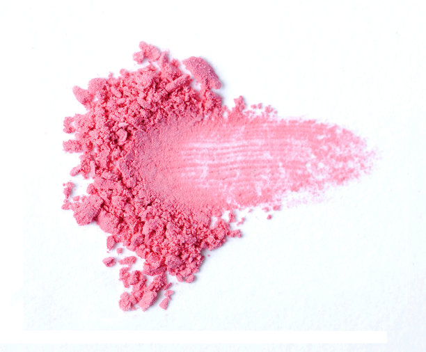 化妆脸颊和眼睛。白色背景上的化妆粉图片下载