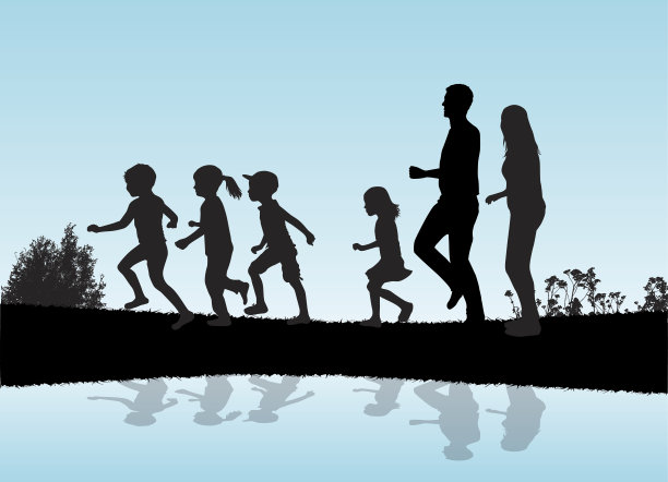 家庭剪影。图片下载