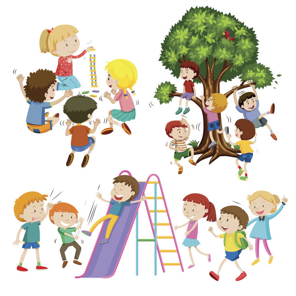 孩子们在玩游戏，玩得很开心图片下载