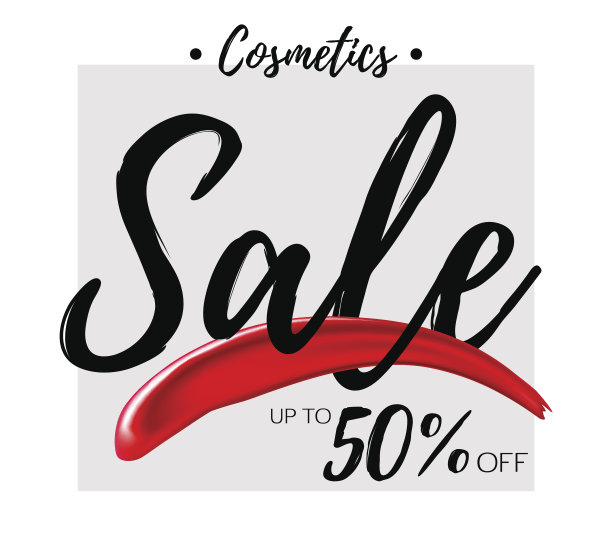 彩妆口红涂抹化妆品的销售理念图片下载