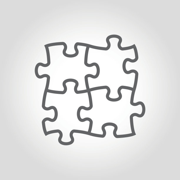 黑色拼图图标矢量素材图片下载