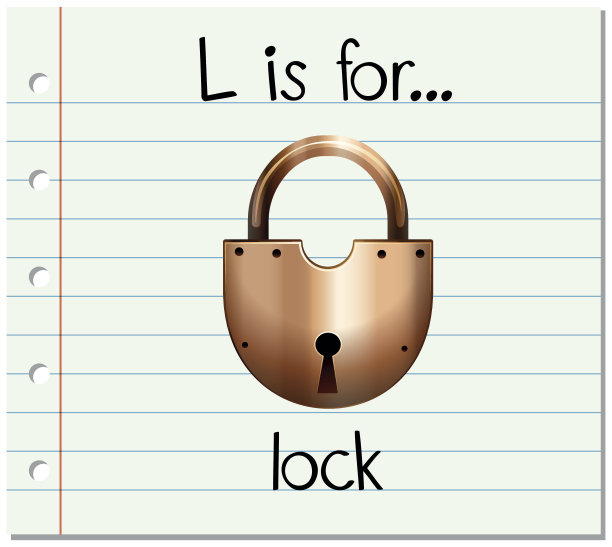 识字卡片上的字母L代表锁图片下载