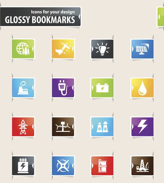 替代能源图标套装图片下载