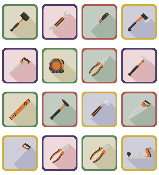 修复和建设工具平面图标矢量插图图片下载