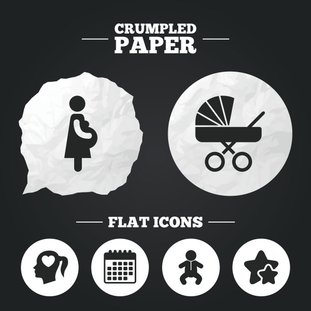 孕妇图标。婴儿，怀孕，婴儿车。图片下载