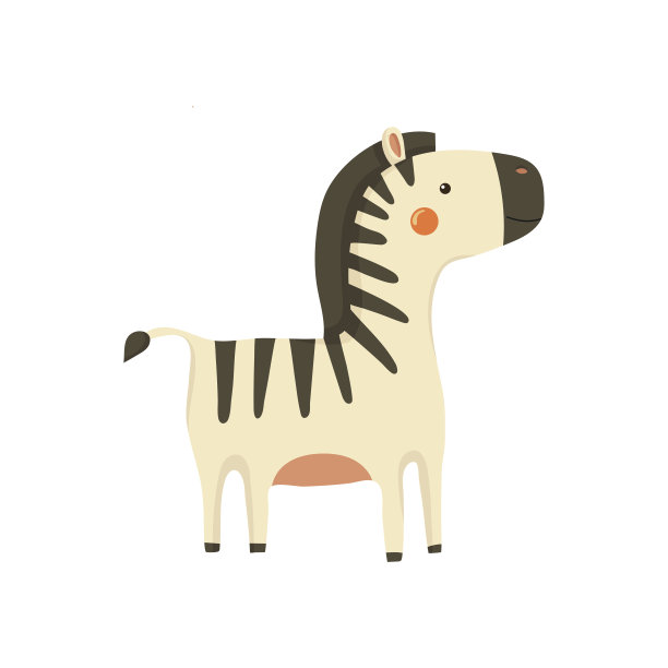 斑马写实儿童插画图片下载