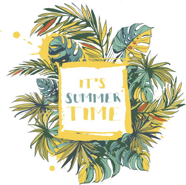 矢量插图热带花卉夏季派对海报图片下载