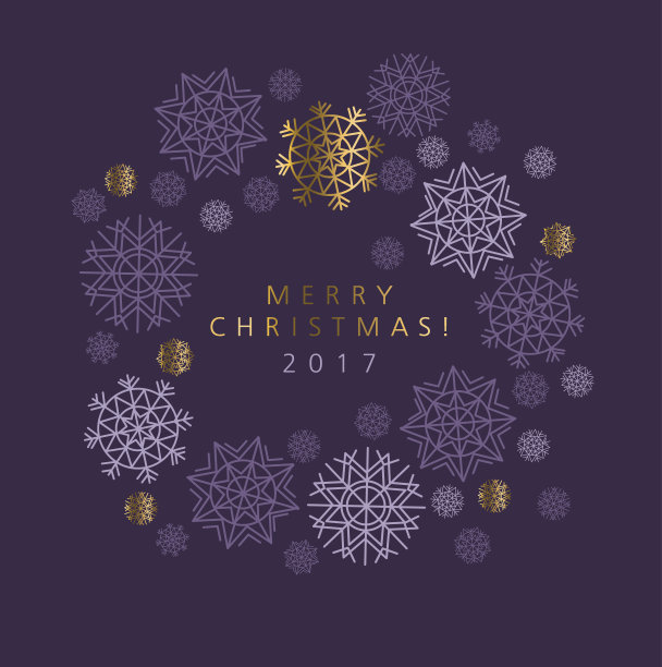 经典的圣诞雪花优雅的卡片或头。素材图片