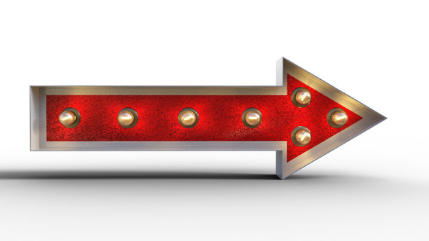 数字3D插图的一个缺口箭头与灯泡图片下载