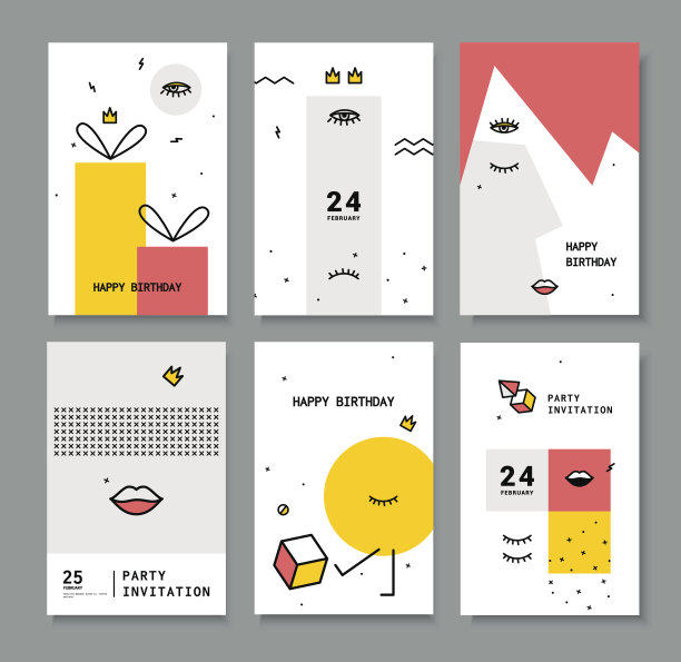 一套假日用的卡片。素材图片