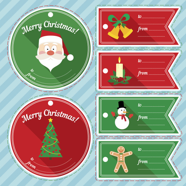 圣诞礼物标签设计集图片下载