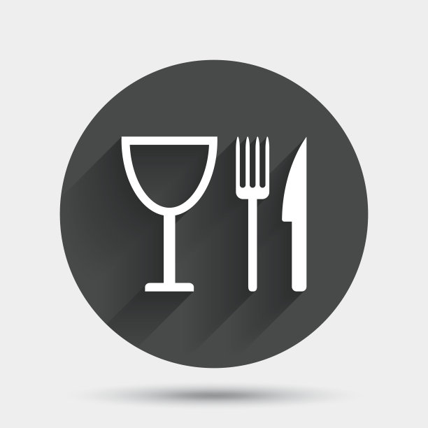 吃符号图标。刀，叉和酒杯。图片下载
