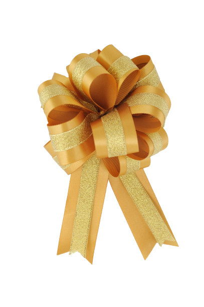 金色丝带蝴蝶结孤立图片下载