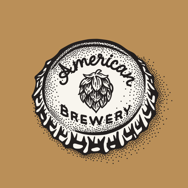 工艺啤酒瓶盖，酿造铭文，复古风格图片下载