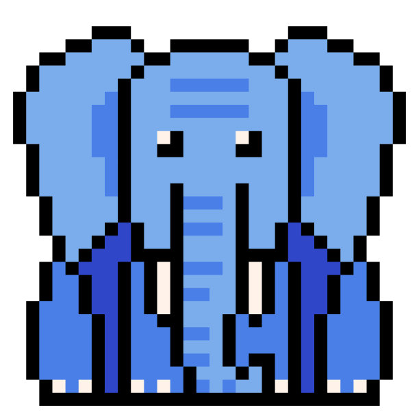 插图像素艺术设计大象图片下载