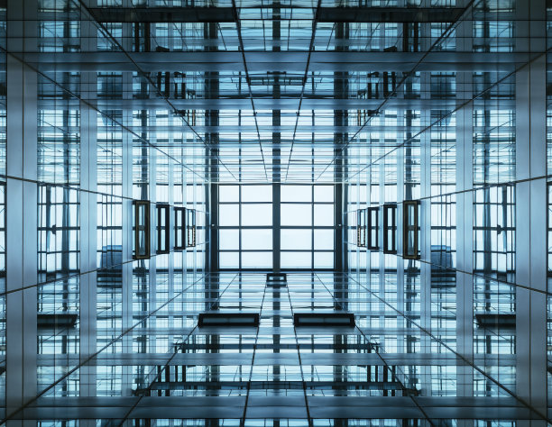 建筑细节现代玻璃钢立面建筑图片下载