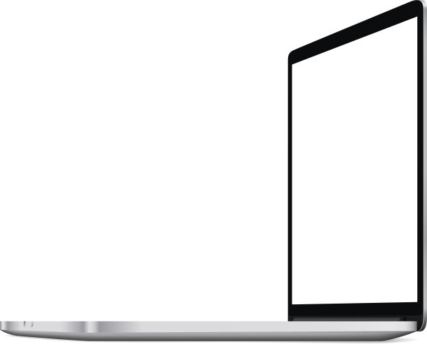 原型笔记本电脑透视视图的白色背景矢量设计图片下载