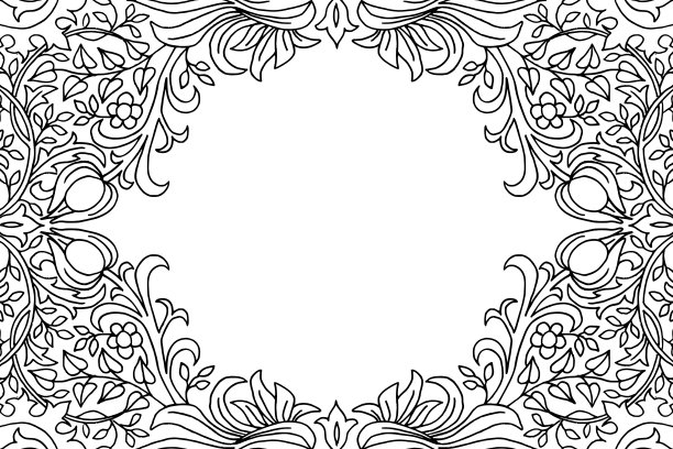 维多利亚花卉图案，卡片模板图片下载