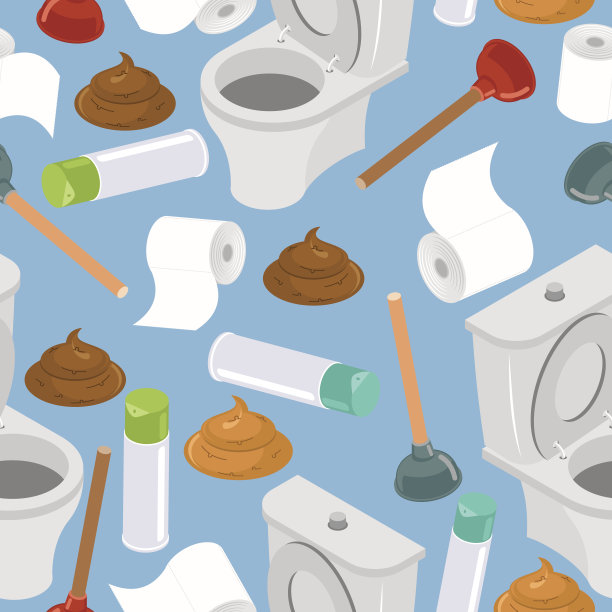 厕所无缝模式。厕所和柱塞。大便和马桶图片下载