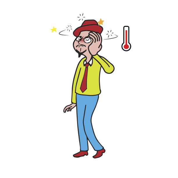 健康男子鲜艳的衣服头痛发烧图片下载