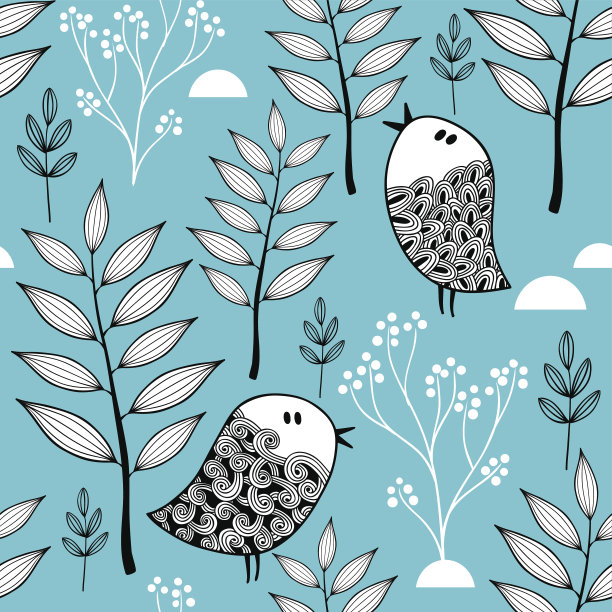 冬季森林矢量图素材图片