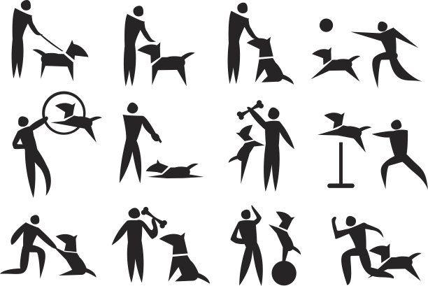 训狗矢量图标合集图片下载