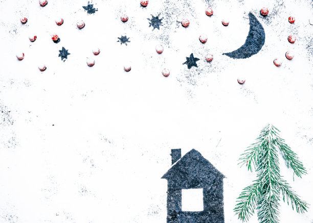 冬天房子上的面粉图片下载