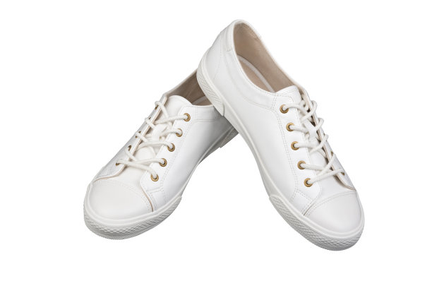 女士的白色运动鞋孤立在白色背景图片下载