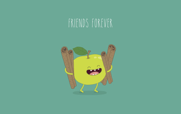 奇怪的绿苹果和肉桂图片下载