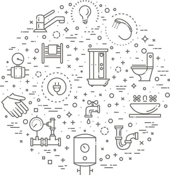 向量管道轮廓图标集图片下载