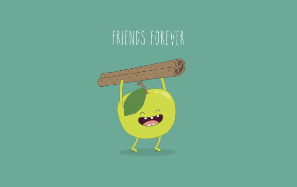 奇怪的绿苹果和肉桂图片下载