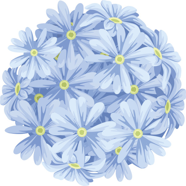 蓝花球花束。矢量插图。图片下载