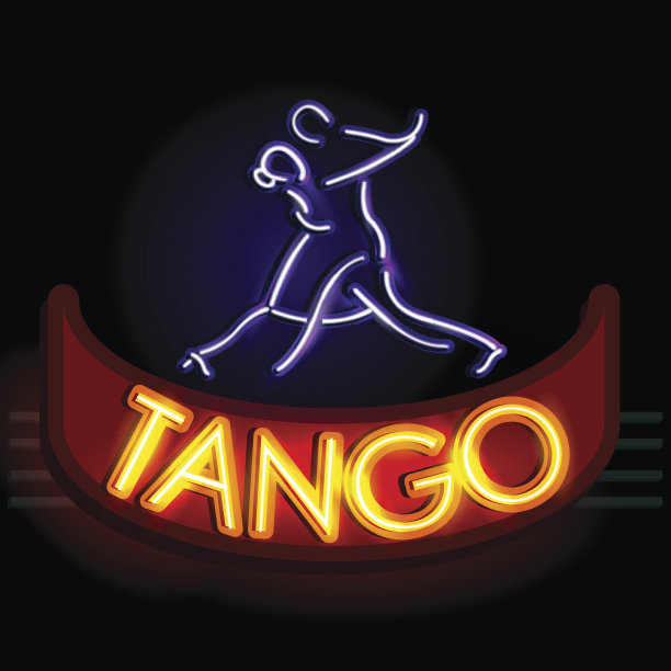 探戈的霓虹灯招牌图片下载